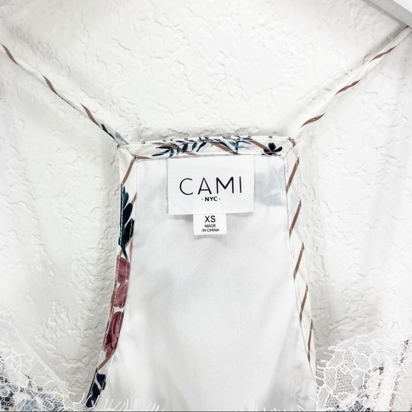 Cami NYC Racer Georgette Floral Stripe Silk Tank Top Blouse XS - Picture 4 of 9